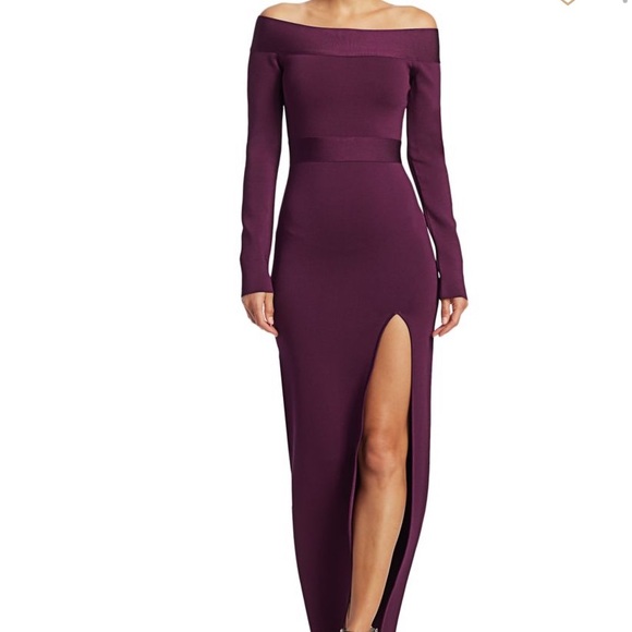 Herve Leger Dresses & Skirts - HERVE LEGER OFF-THE-SHOULDER LONG SLEEVE GOWN